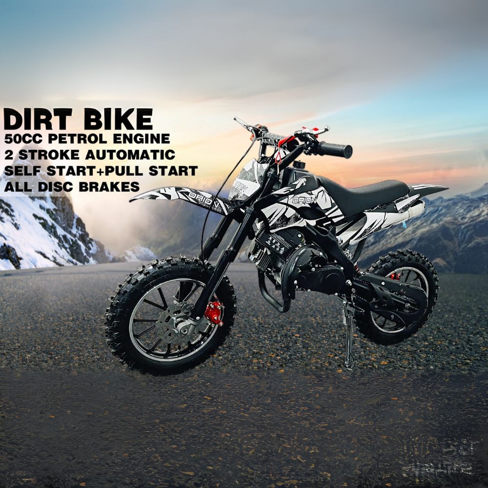 Dirt Bike 50cc - 2 Stroke Super-Cross Kids Dirt Bike - Best Mini Off-Road Motorcycle for Childrens Between 8 to 14years