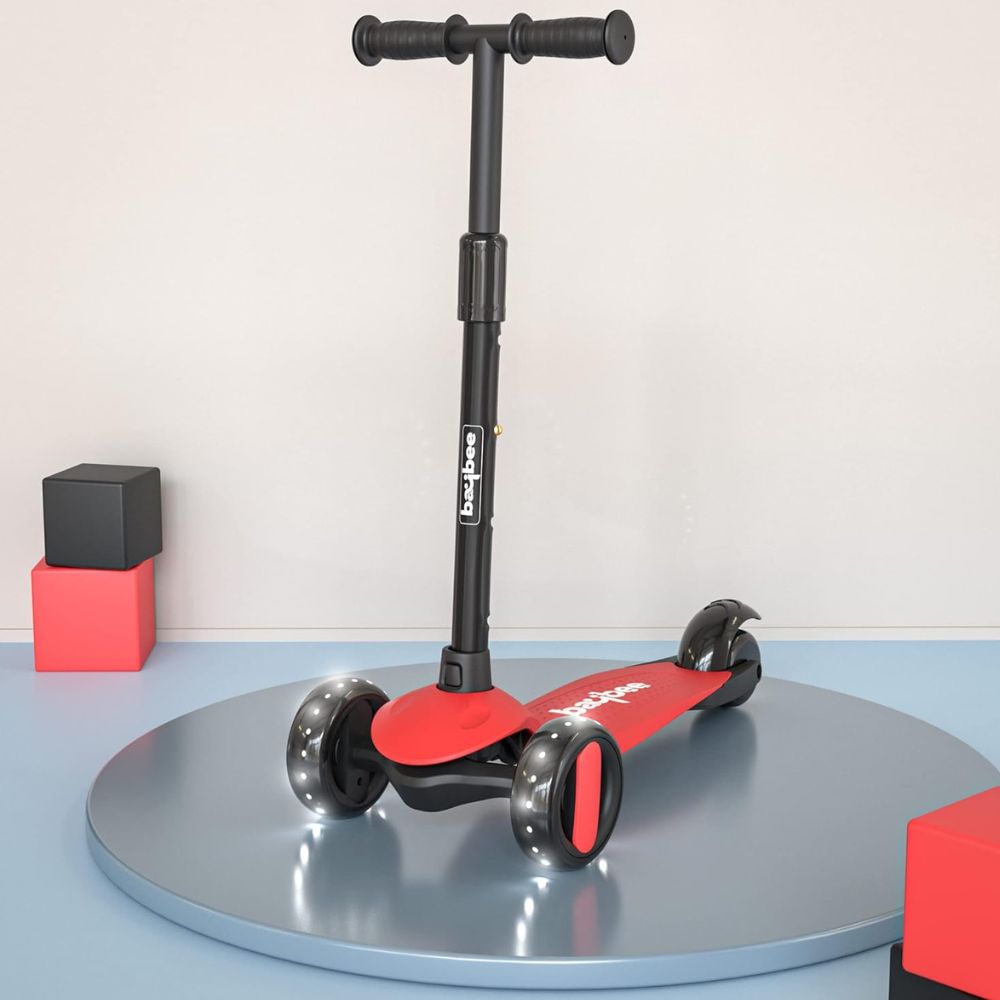 Alpha Kick Scooter for Kids, Smart 3 Wheel Kids Scooter with 4 Height Adjustable Handle, Runner Scooters with Led PU Wheels & Brake, Skate Scooters for Kid 3 to 10 Years Boys Girls