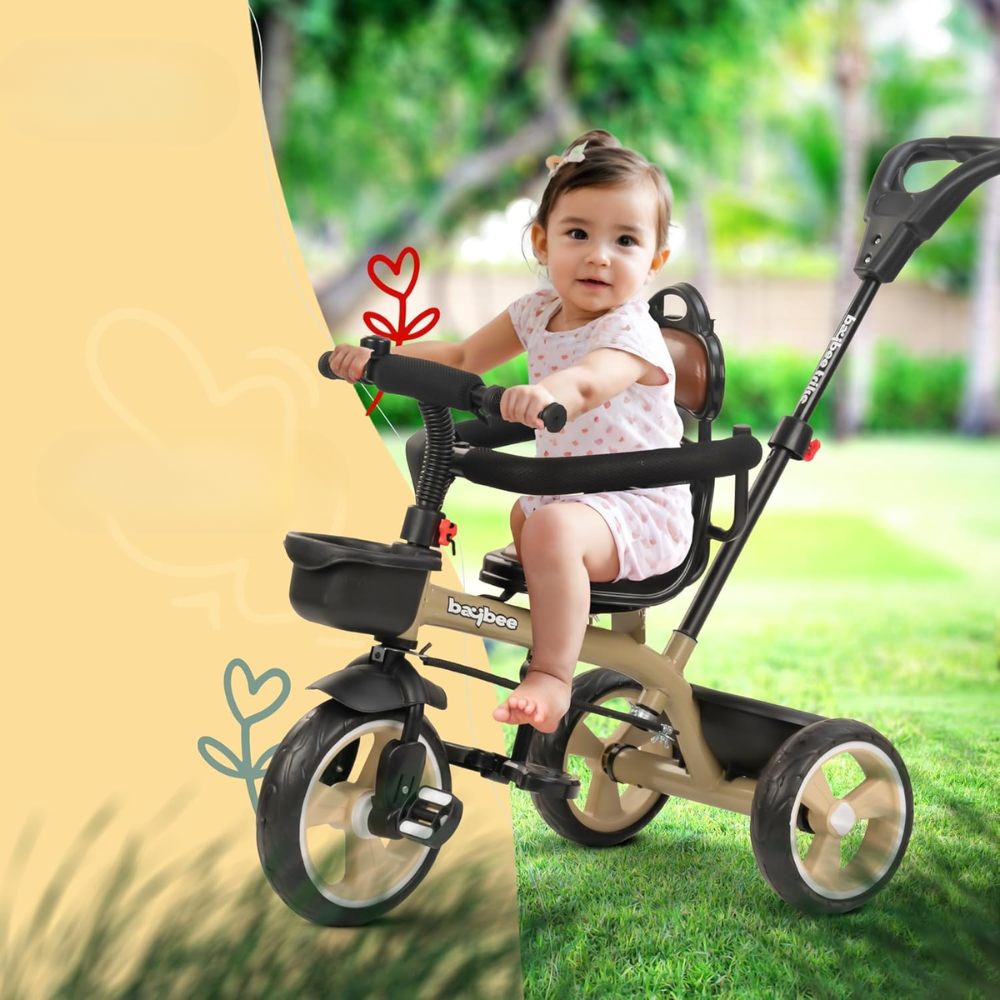 Albine 3 in 1 Baby Tricycle for Kids | Smart Balanced Tricycles with 180° Reversable seat, Parental Handle, Safety Guardrail & Cushion seat | Kids Cycle for 2-5 Years Boy Girl