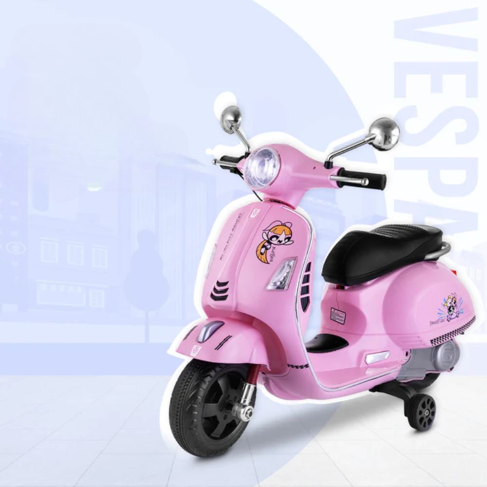 Licensed Powerpuff Girls Scooter | 2B (6V/5AH) Battery | 2M (12V/18000 RPM) Motor | Hand Accelerator | USB/MP3 Interface | LED Light | English Rhymes & Music | BIS Certified | (Red) (3-7 Years)