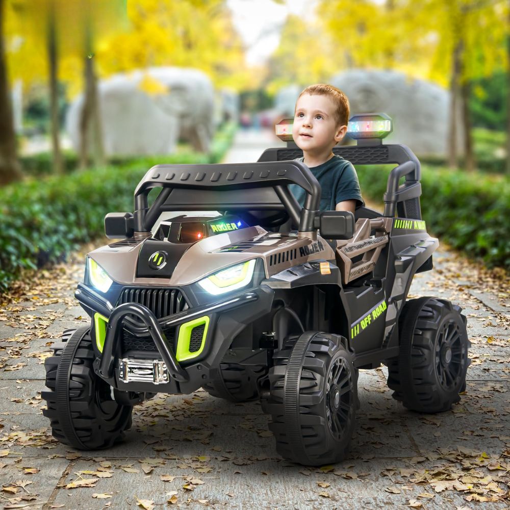Roger 4*4 Battery Operated Jeep for Kids | Rechargeable Ride on Toy Car with Lights & Music | Big Battery Electric Jeep to Drive 3 to 8 Years Boys Girls