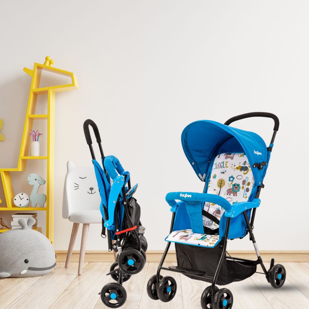 Tiny Baby Stroller Pram for Baby Boy & Girl 0 to 3 Years | Foldable Baby Stroller with Canopy, Parent Handle, 2-Position Adjustable Seat, 3-Point Safety Belt | Travel Stroller, Baby’s Strollers, Pram for Kids