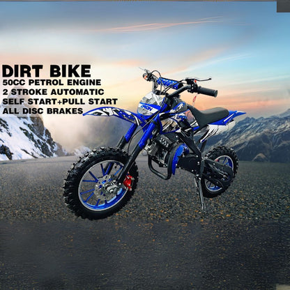 Dirt Bike 50cc - 2 Stroke Super-Cross Kids Dirt Bike - Best Mini Off-Road Motorcycle for Childrens Between 8 to 14years
