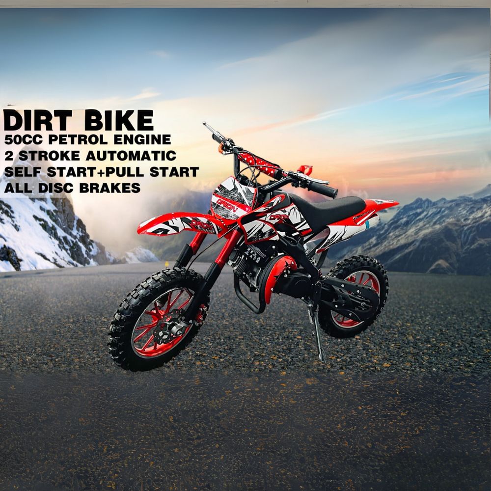 Dirt Bike 50cc - 2 Stroke Super-Cross Kids Dirt Bike - Best Mini Off-Road Motorcycle for Childrens Between 8 to 14years