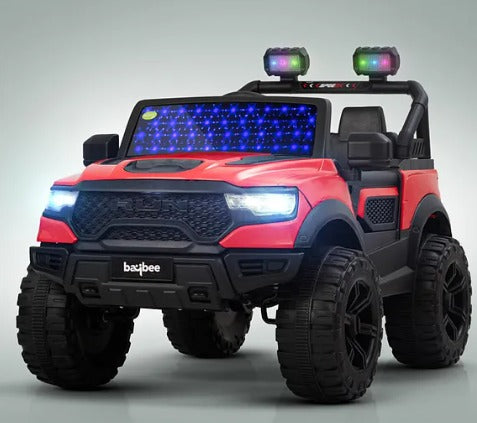 Run 4*4 Painted  Battery Operated Jeep for Kids, Ride on Toy Kids Car with RGB Windshield Light & Music | Electric Jeep Battery Car | Baby Big Car for Kids to Drive 3 to 8 Years Boys Girls