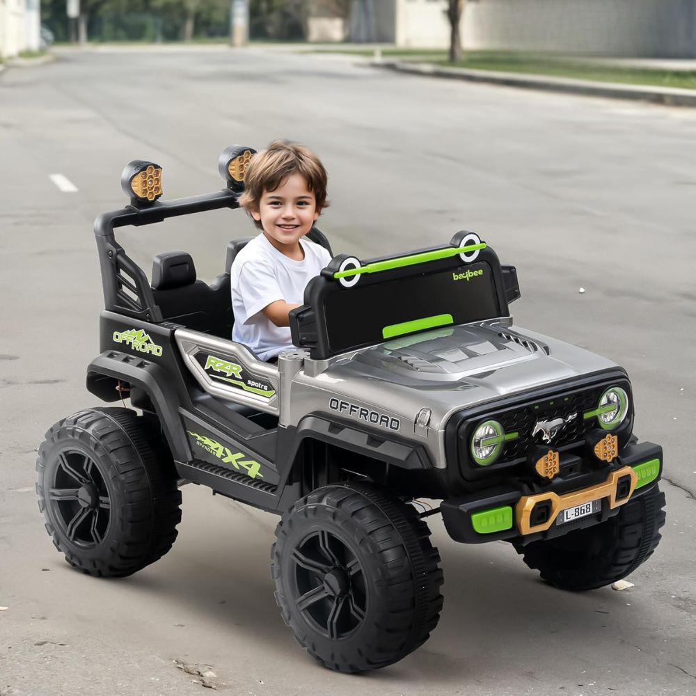 Drake Pro 4×4 Battery Operated Jeep for Kids, Ride on Toy Kid's Car with RGB Windshield Light & Music | Baby Big Battery Cars | Electric Jeep Car for Kids to Drive 2 to 6 Years