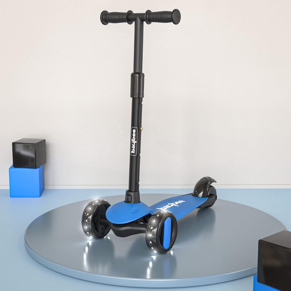 Alpha Kick Scooter for Kids, Smart 3 Wheel Kids Scooter with 4 Height Adjustable Handle, Runner Scooters with Led PU Wheels & Brake, Skate Scooters for Kid 3 to 10 Years Boys Girls