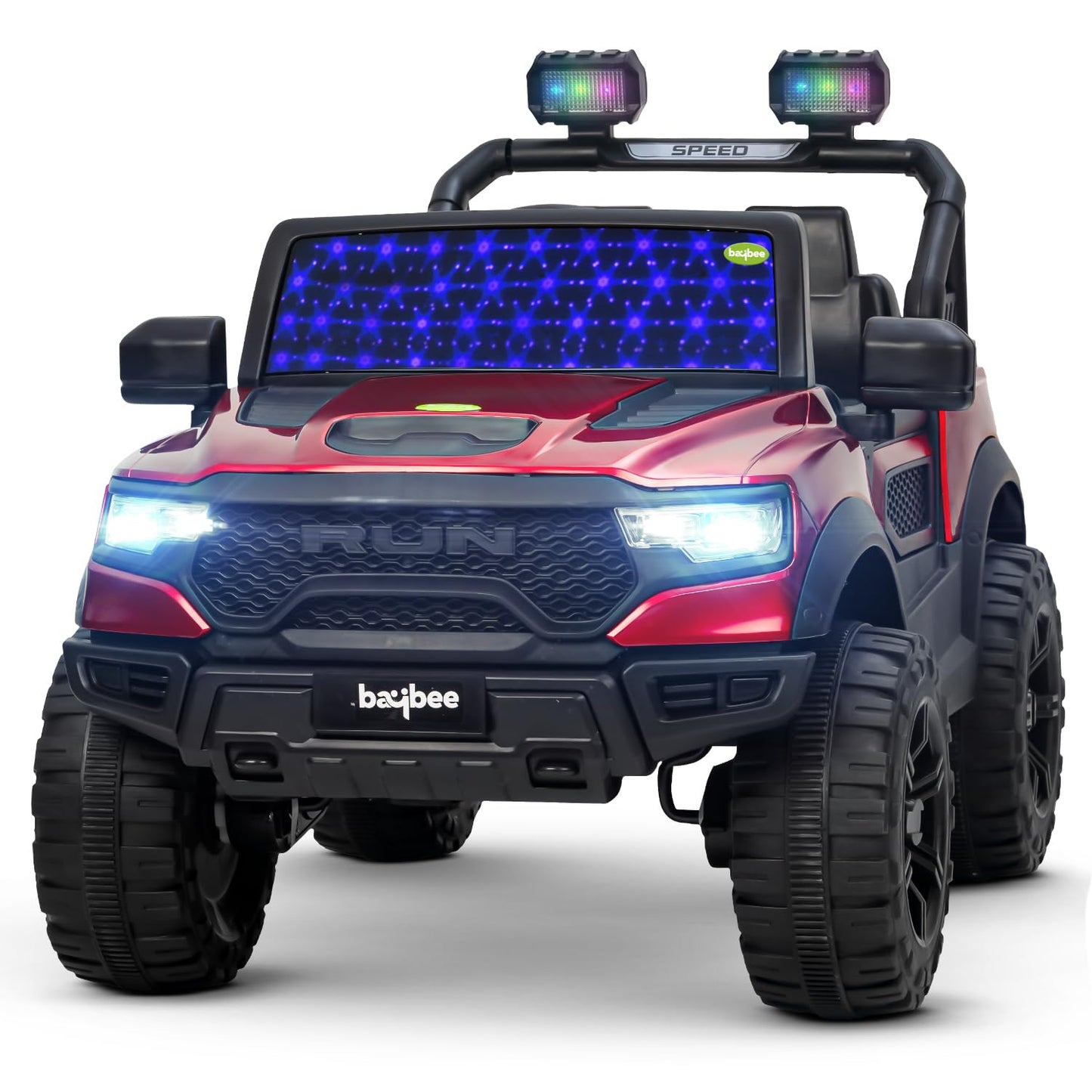 SRI MAHESHWARI ENTERPRISES - 4*4 Run Battery Operated Jeep for Kids, Ride on Toy Kids Car with Led Windshield, Light & Music | Baby Battery Car | Electric Jeep Car for Kids to Drive 3 to 8 Years Boy Girl