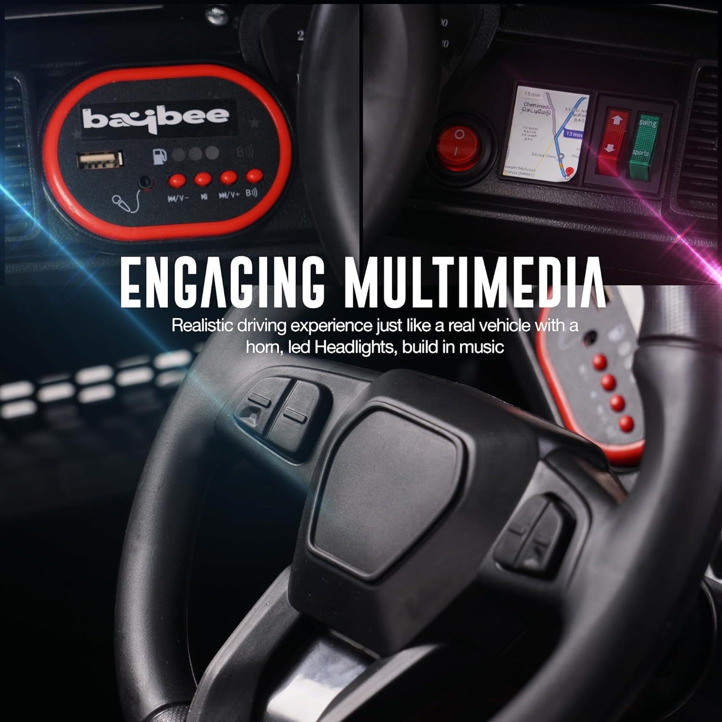 SRI MAHESHWARI ENTERPRISES - 4*4 Run Battery Operated Jeep for Kids, Ride on Toy Kids Car with Led Windshield, Light & Music | Baby Battery Car | Electric Jeep Car for Kids to Drive 3 to 8 Years Boy Girl