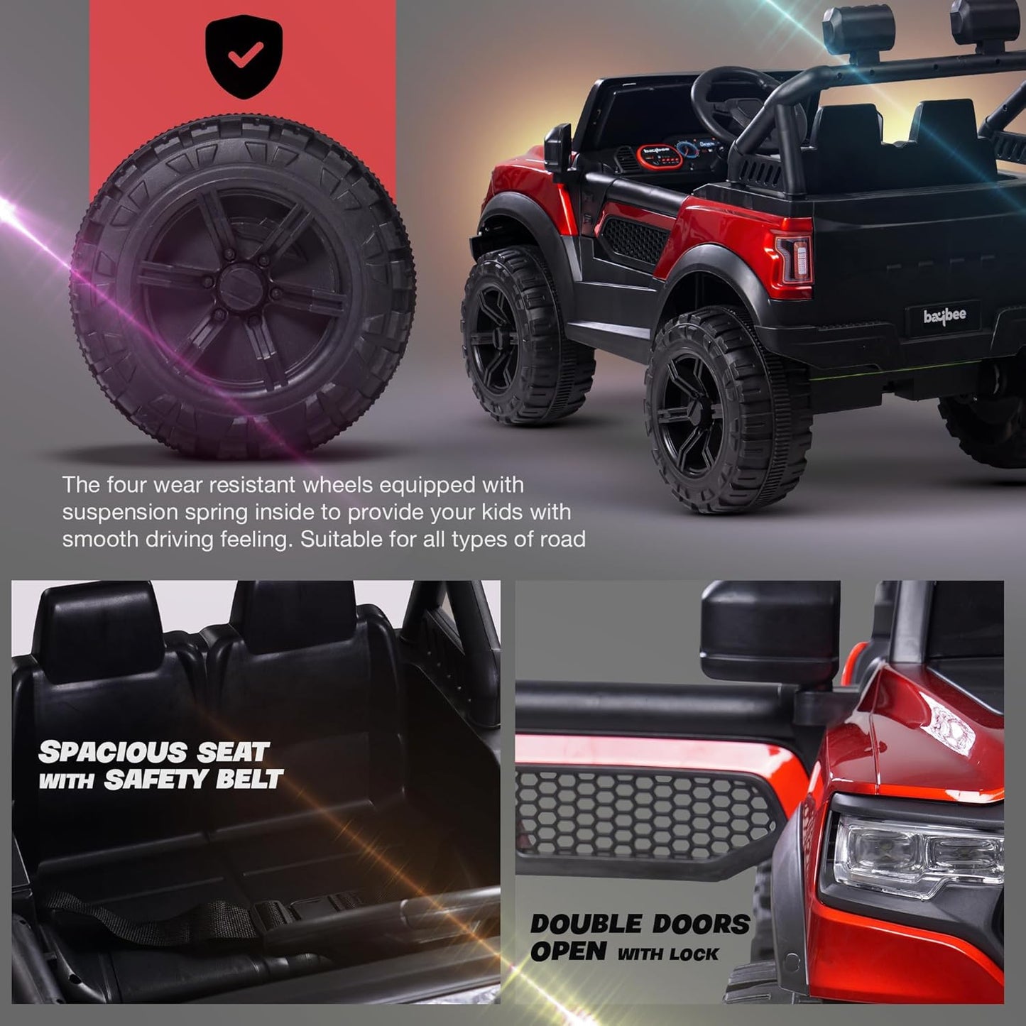 SRI MAHESHWARI ENTERPRISES - 4*4 Run Battery Operated Jeep for Kids, Ride on Toy Kids Car with Led Windshield, Light & Music | Baby Battery Car | Electric Jeep Car for Kids to Drive 3 to 8 Years Boy Girl