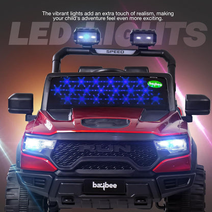 SRI MAHESHWARI ENTERPRISES - 4*4 Run Battery Operated Jeep for Kids, Ride on Toy Kids Car with Led Windshield, Light & Music | Baby Battery Car | Electric Jeep Car for Kids to Drive 3 to 8 Years Boy Girl