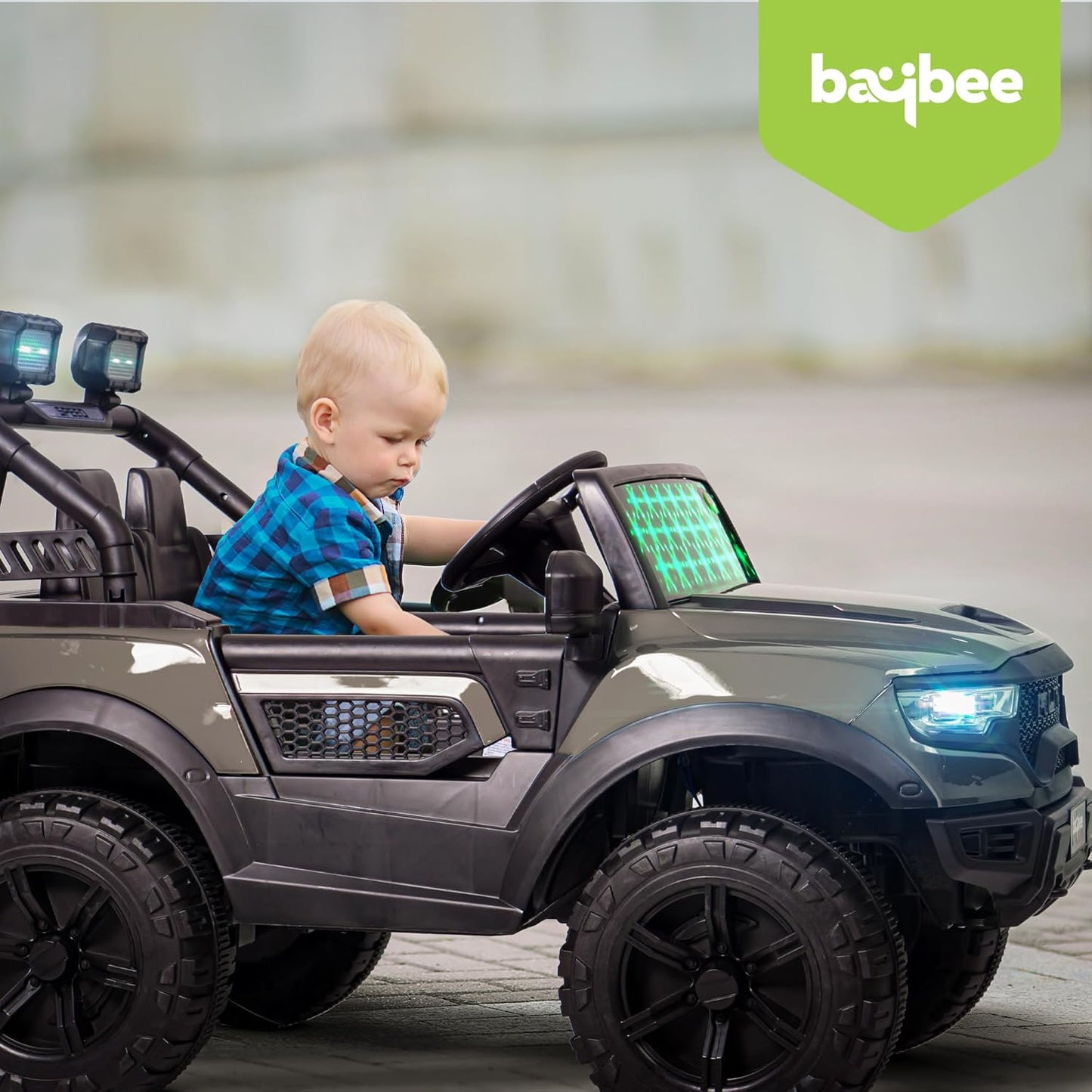 SRI MAHESHWARI ENTERPRISES - 4*4 Run Battery Operated Jeep for Kids, Ride on Toy Kids Car with Led Windshield, Light & Music | Baby Battery Car | Electric Jeep Car for Kids to Drive 3 to 8 Years Boy Girl