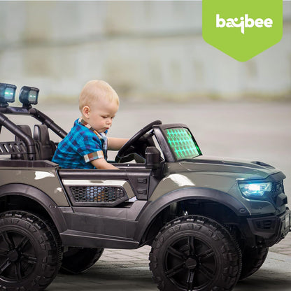 SRI MAHESHWARI ENTERPRISES - 4*4 Run Battery Operated Jeep for Kids, Ride on Toy Kids Car with Led Windshield, Light & Music | Baby Battery Car | Electric Jeep Car for Kids to Drive 3 to 8 Years Boy Girl
