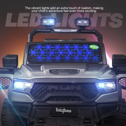 SRI MAHESHWARI ENTERPRISES - 4*4 Run Battery Operated Jeep for Kids, Ride on Toy Kids Car with Led Windshield, Light & Music | Baby Battery Car | Electric Jeep Car for Kids to Drive 3 to 8 Years Boy Girl