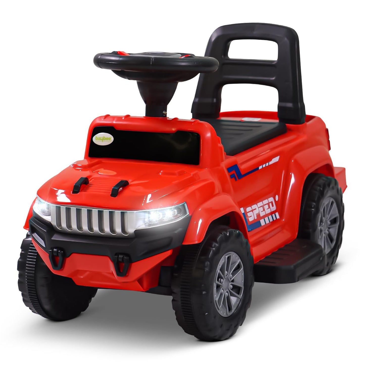 Speedy Pro Rechargeable Battery Operated Jeep for Kids, Ride on Toy Kids Car with Music, LED Light & Storage, Baby Big Electric Jeep Battery Car for Kids to Drive 1 to 4 Years Boy Girl (Red)
