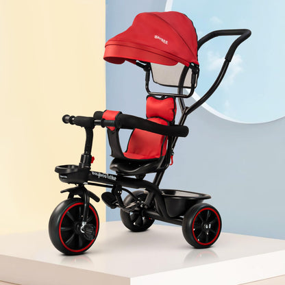 Sri Maheshwari Enterprises - 2 in 1 Baby Tricycle for Kids, Smart Kids Tricycle with Parental Push Handle, Cushion seat, Canopy & Safety Guardrail | Kids Cycle Trikes | Baby Cycle for Kids 2 to 5 Years
