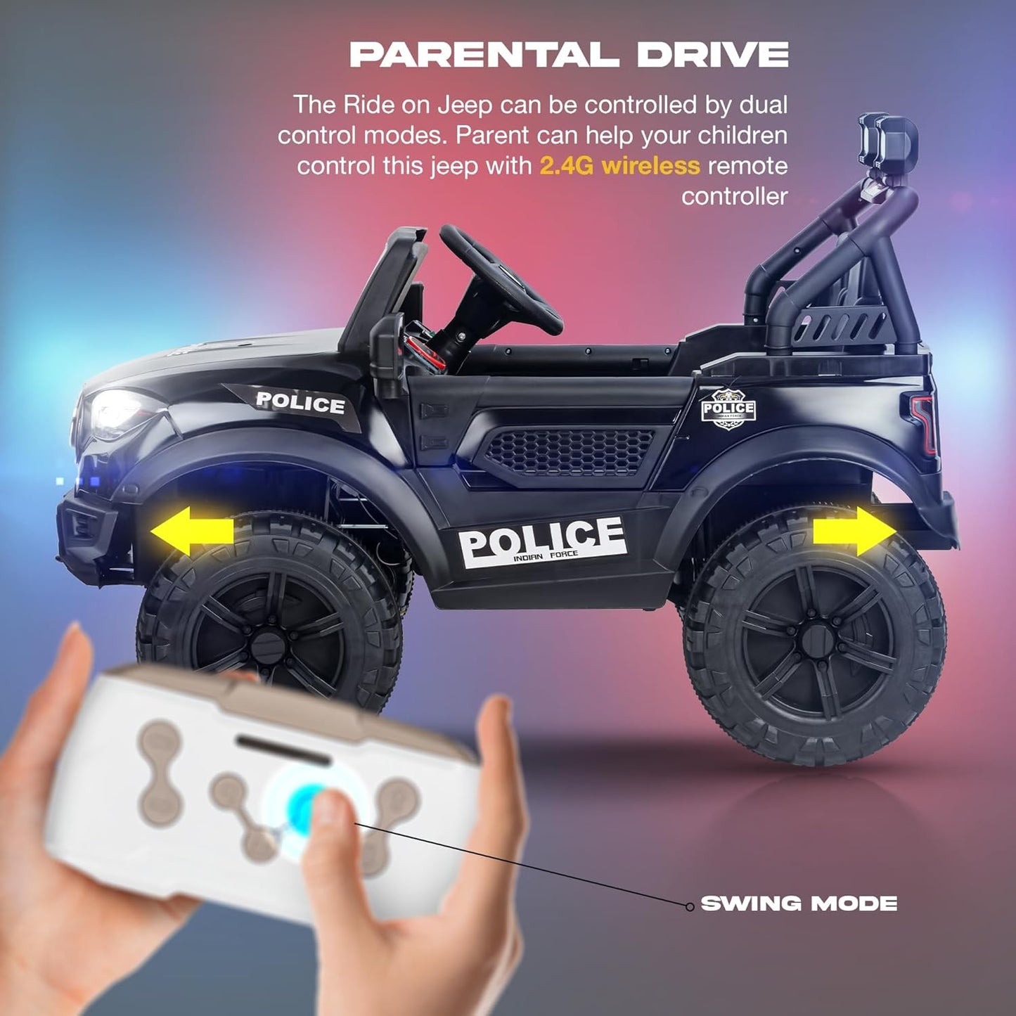 Sri Maheshwari Enterprises - BEN 2*2 Battery Operated Jeep for Kids, Ride on Toy with RGB Windshield Light & Music | Electric Jeep Battery Car | Baby Big Car for Kids to Drive 3 to 8 Years Boys Girls