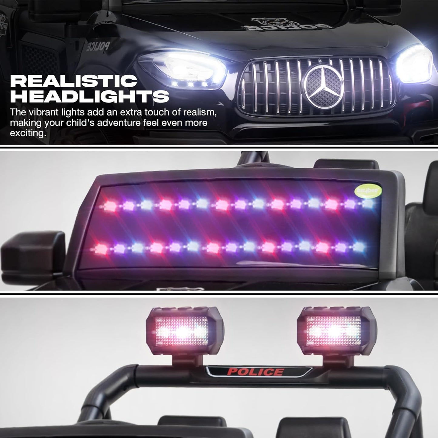 Sri Maheshwari Enterprises - BEN 2*2 Battery Operated Jeep for Kids, Ride on Toy with RGB Windshield Light & Music | Electric Jeep Battery Car | Baby Big Car for Kids to Drive 3 to 8 Years Boys Girls