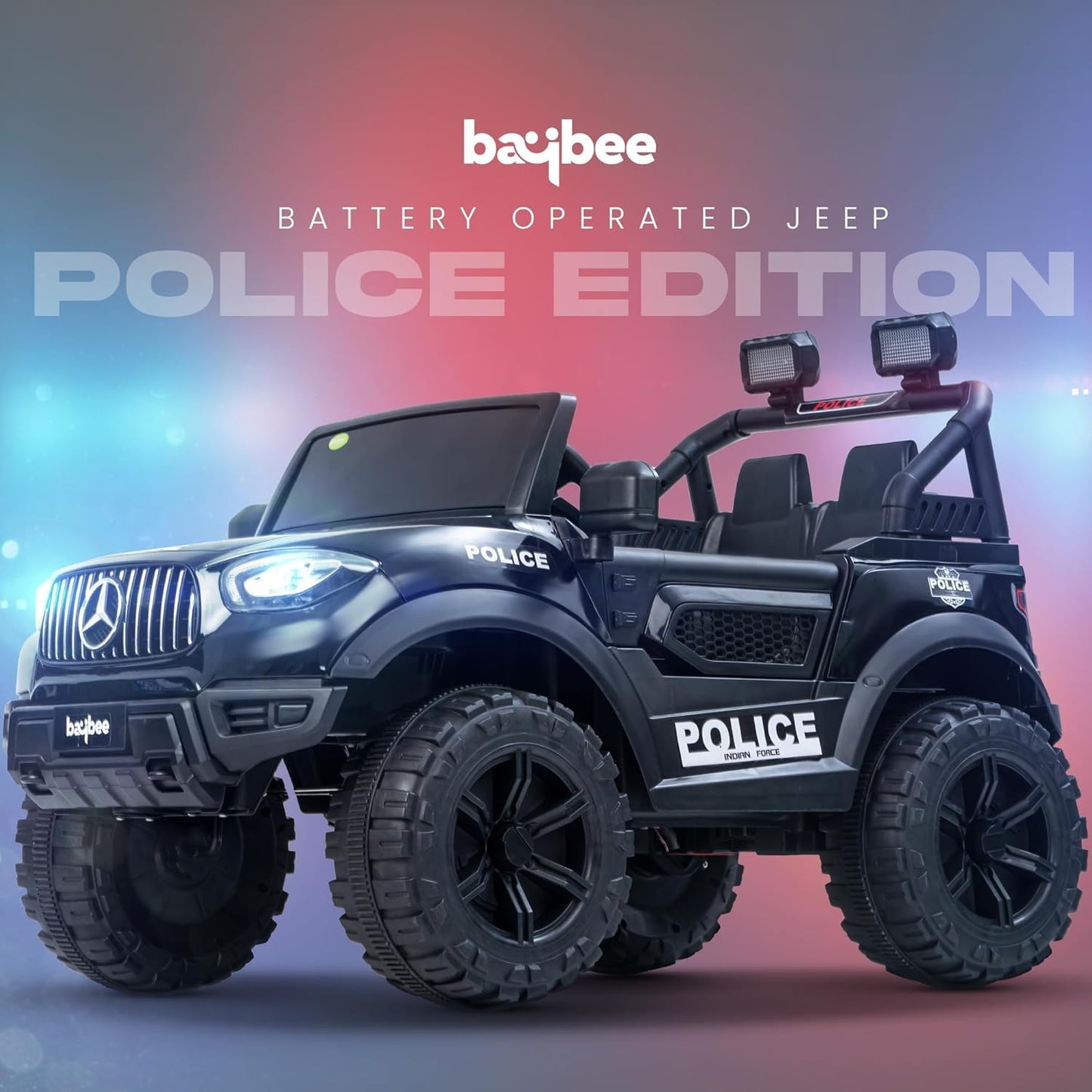 Sri Maheshwari Enterprises - BEN 2*2 Battery Operated Jeep for Kids, Ride on Toy with RGB Windshield Light & Music | Electric Jeep Battery Car | Baby Big Car for Kids to Drive 3 to 8 Years Boys Girls