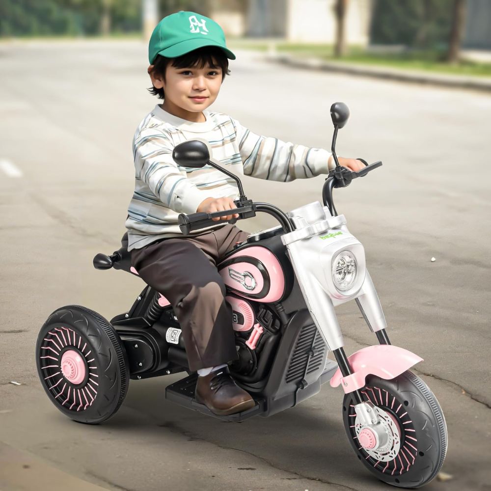 Boltster Electric Bike for Kids with Foot Accelerator & Music | Rechargeable Kids Bike with LED Light, Bluetooth & USB | Baby Battery Operated Ride on Bike to Drive 1 to 4 Years Boy Girl