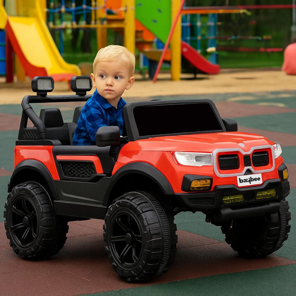 Bumpy 4×4 Police Edition Battery Operated Jeep for Kids, Ride on Toy Kid Car with RGB Windshield Light & Music | Baby Big Battery Cars | Electric Jeep Car for Kids to Drive 2 to 6 Years