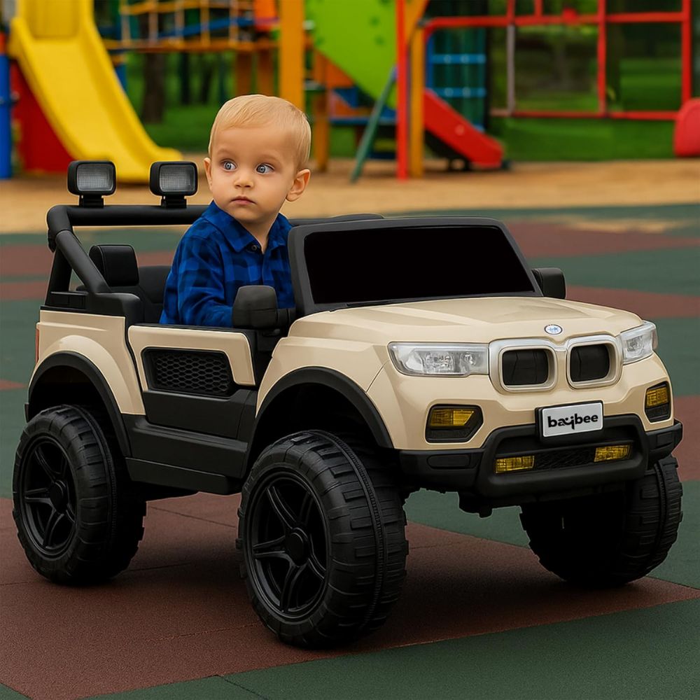 Bumpy 4×4 Police Edition Battery Operated Jeep for Kids, Ride on Toy Kid Car with RGB Windshield Light & Music | Baby Big Battery Cars | Electric Jeep Car for Kids to Drive 2 to 6 Years