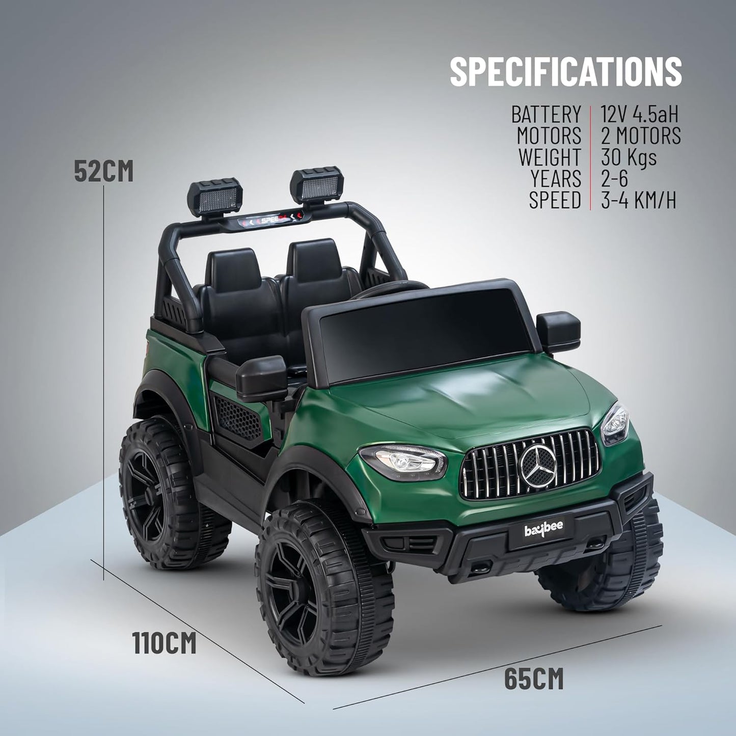 Sri Maheshwari Enterprises - BEN 2*2 Battery Operated Jeep for Kids, Ride on Toy with RGB Windshield Light & Music | Electric Jeep Battery Car | Baby Big Car for Kids to Drive 3 to 8 Years Boys Girls