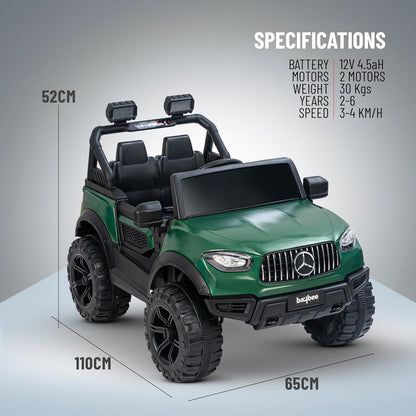 Sri Maheshwari Enterprises - BEN 2*2 Battery Operated Jeep for Kids, Ride on Toy with RGB Windshield Light & Music | Electric Jeep Battery Car | Baby Big Car for Kids to Drive 3 to 8 Years Boys Girls