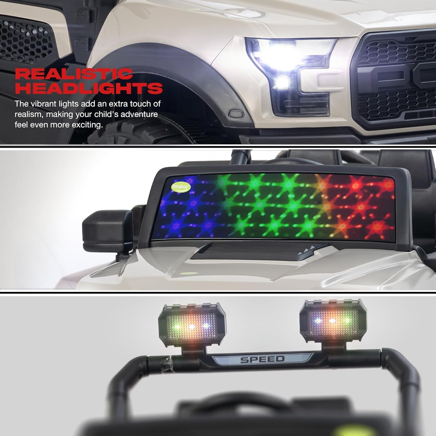 Sri Maheshwari Enterprises - POBO Battery Operated Jeep for Kids, Ride on Toy Kids Car with RGB Windshield Light & Music | Electric Jeep Battery Car | Baby Big Car for Kids to Drive 3 to 8 Years Boys Girls