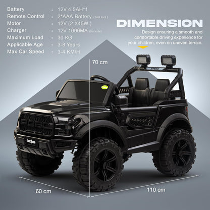 Sri Maheshwari Enterprises - POBO Battery Operated Jeep for Kids, Ride on Toy Kids Car with RGB Windshield Light & Music | Electric Jeep Battery Car | Baby Big Car for Kids to Drive 3 to 8 Years Boys Girls