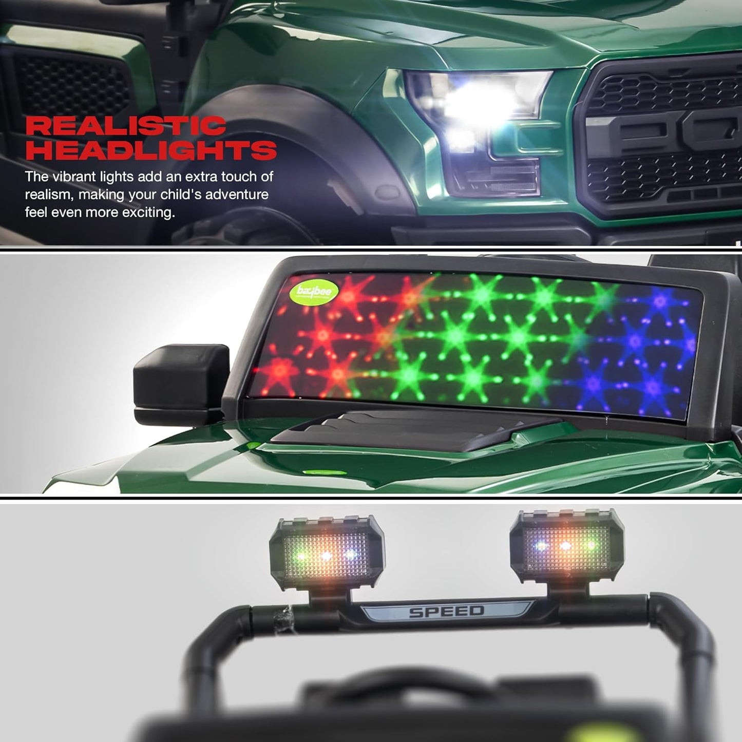 Sri Maheshwari Enterprises - POBO Battery Operated Jeep for Kids, Ride on Toy Kids Car with RGB Windshield Light & Music | Electric Jeep Battery Car | Baby Big Car for Kids to Drive 3 to 8 Years Boys Girls