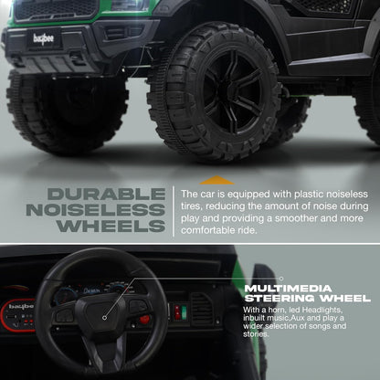 Sri Maheshwari Enterprises - POBO Battery Operated Jeep for Kids, Ride on Toy Kids Car with RGB Windshield Light & Music | Electric Jeep Battery Car | Baby Big Car for Kids to Drive 3 to 8 Years Boys Girls