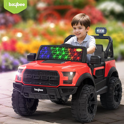 Sri Maheshwari Enterprises - POBO Battery Operated Jeep for Kids, Ride on Toy Kids Car with RGB Windshield Light & Music | Electric Jeep Battery Car | Baby Big Car for Kids to Drive 3 to 8 Years Boys Girls
