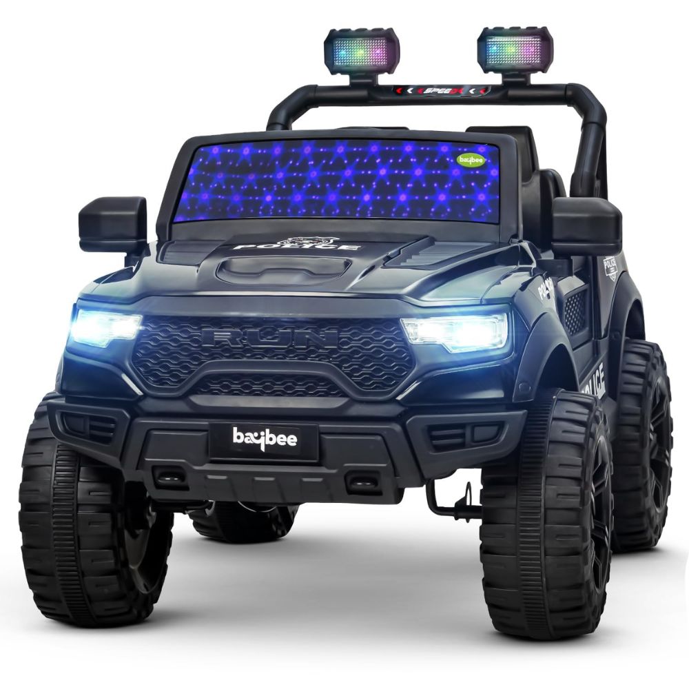 Run 2*2 WD Battery Operated Jeep for Kids, Ride on Toy Kids Car with RGB Windshield Light & Music | Electric Jeep Battery Car | Baby Big Car for Kids to Drive 3 to 8 Years Boys Girls