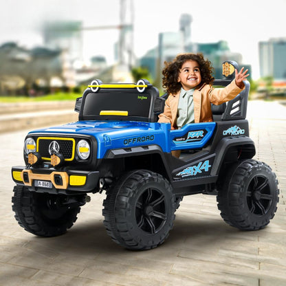 Wragler182 Off Road 4x4 Battery Operated Jeep for Kids, Ride on Toy Baby Car with LED RGB Light & Music, Rechargeable Electric Jeep, Big Battery Car for Kids