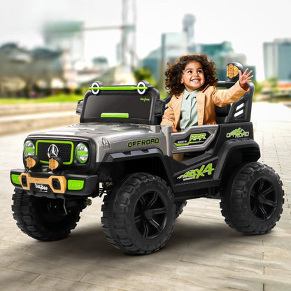 Wragler182 Off Road 4x4 Battery Operated Jeep for Kids, Ride on Toy Baby Car with LED RGB Light & Music, Rechargeable Electric Jeep, Big Battery Car for Kids