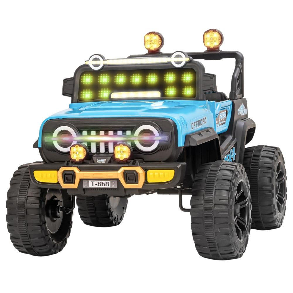 Blitz Battery Operated Jeep for Kids with RGB Windshield Light, USB, Bluetooth & Music | Baby Big Ride on Battery Car | Electric Jeep Car for Kids to Drive for 2 to 6 Years Boys Girls