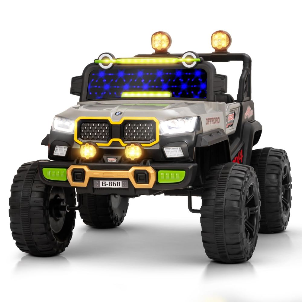 Blitz Battery Operated Jeep for Kids with RGB Windshield Light, USB, Bluetooth & Music | Baby Big Ride on Battery Car | Electric Jeep Car for Kids to Drive for 2 to 6 Years Boys Girls