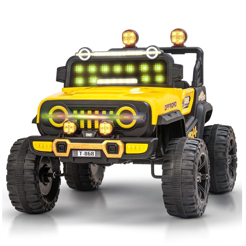 Blitz Battery Operated Jeep for Kids with RGB Windshield Light, USB, Bluetooth & Music | Baby Big Ride on Battery Car | Electric Jeep Car for Kids to Drive for 2 to 6 Years Boys Girls