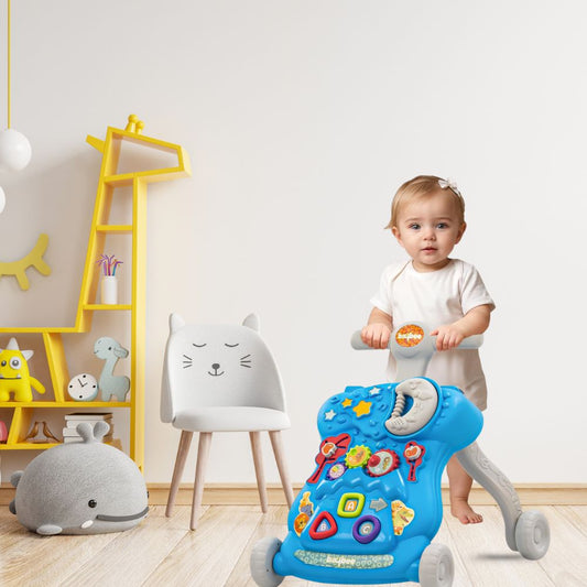 Lilo Baby Walker for Kids, Baby Push Walker with Music, LED Light, Rotating Gears & Grip Handle | Activity Kids Walker for Baby Toddlers | Walkers for 0 to 2 Years Boy Girl