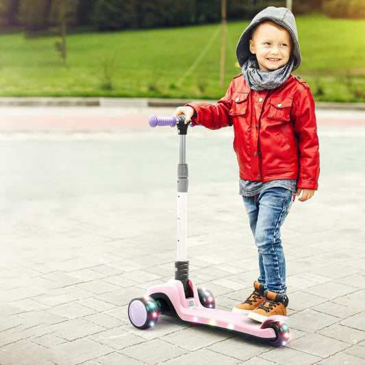 Phantom Baby Kick Scooter for Kids, Foldable Skate Scooter with 3 Height Adjustable & Music | Kids Scooters with LED PU Wheels & Brake | Runner Scooters for Kid 2 to 10 Years Boy Girl