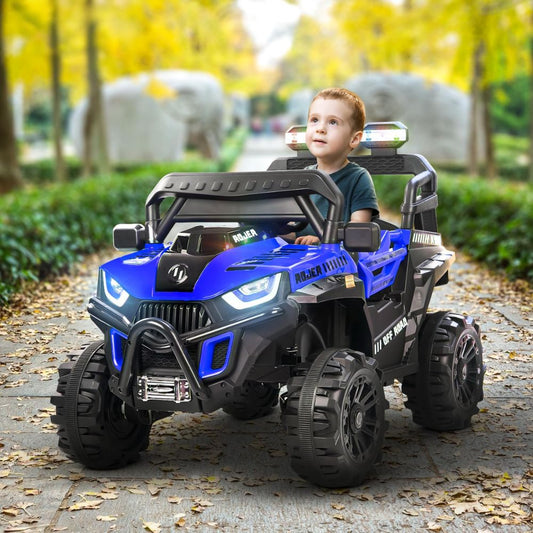 Roger 4*4 Battery Operated Jeep for Kids | Rechargeable Ride on Toy Car with Lights & Music | Big Battery Electric Jeep to Drive 3 to 8 Years Boys Girls