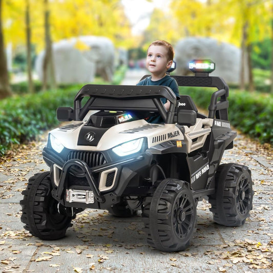 Roger 4*4 Battery Operated Jeep for Kids | Rechargeable Ride on Toy Car with Lights & Music | Big Battery Electric Jeep to Drive 3 to 8 Years Boys Girls