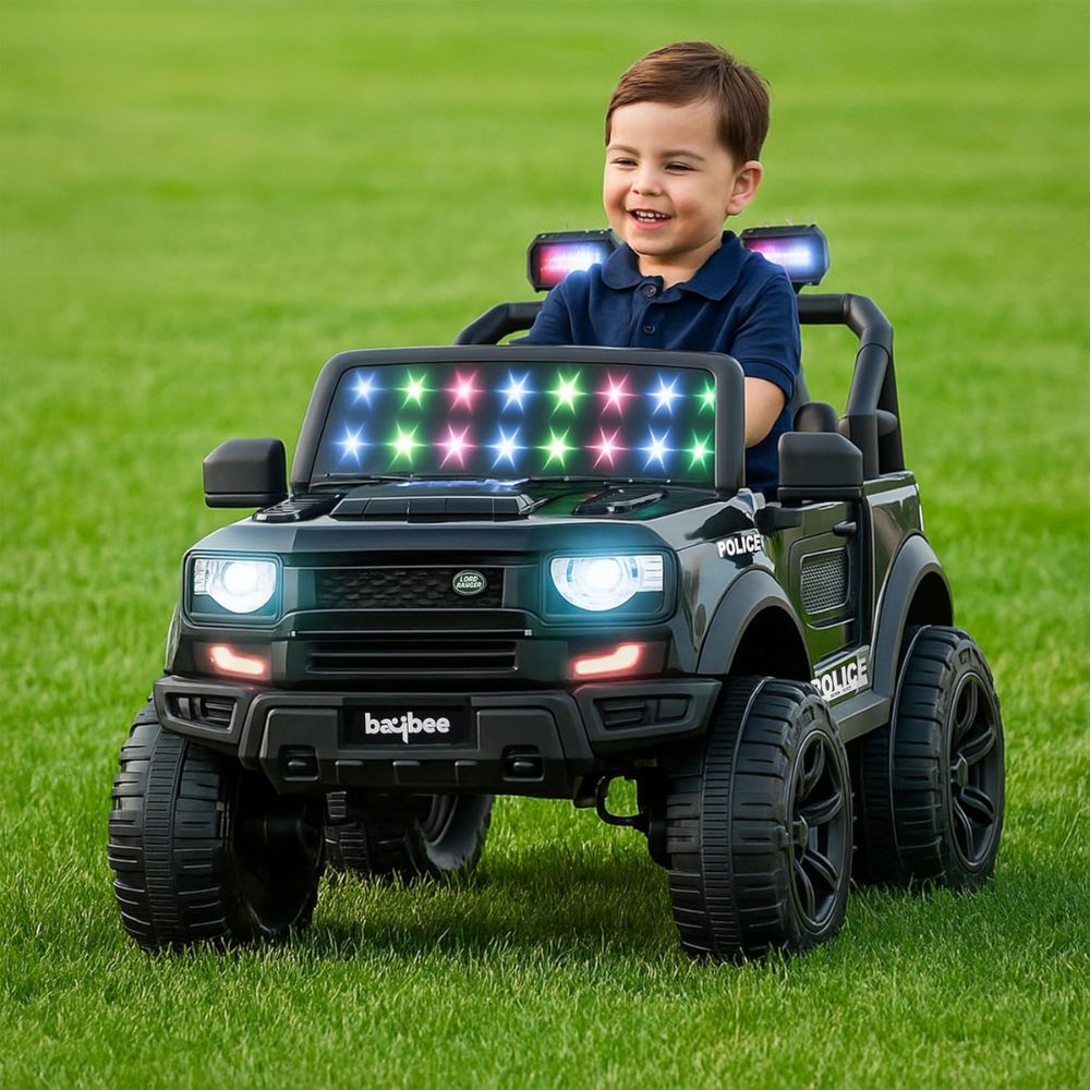 Rover Pro Metallic Paint 4×4 Battery Operated Jeep for Kids, Ride on Toy Car with RGB Windshield Light & Music | Baby Big Battery Car | Electric Jeep Car for Kids to Drive 2 to 6 Years (Painted Blue)