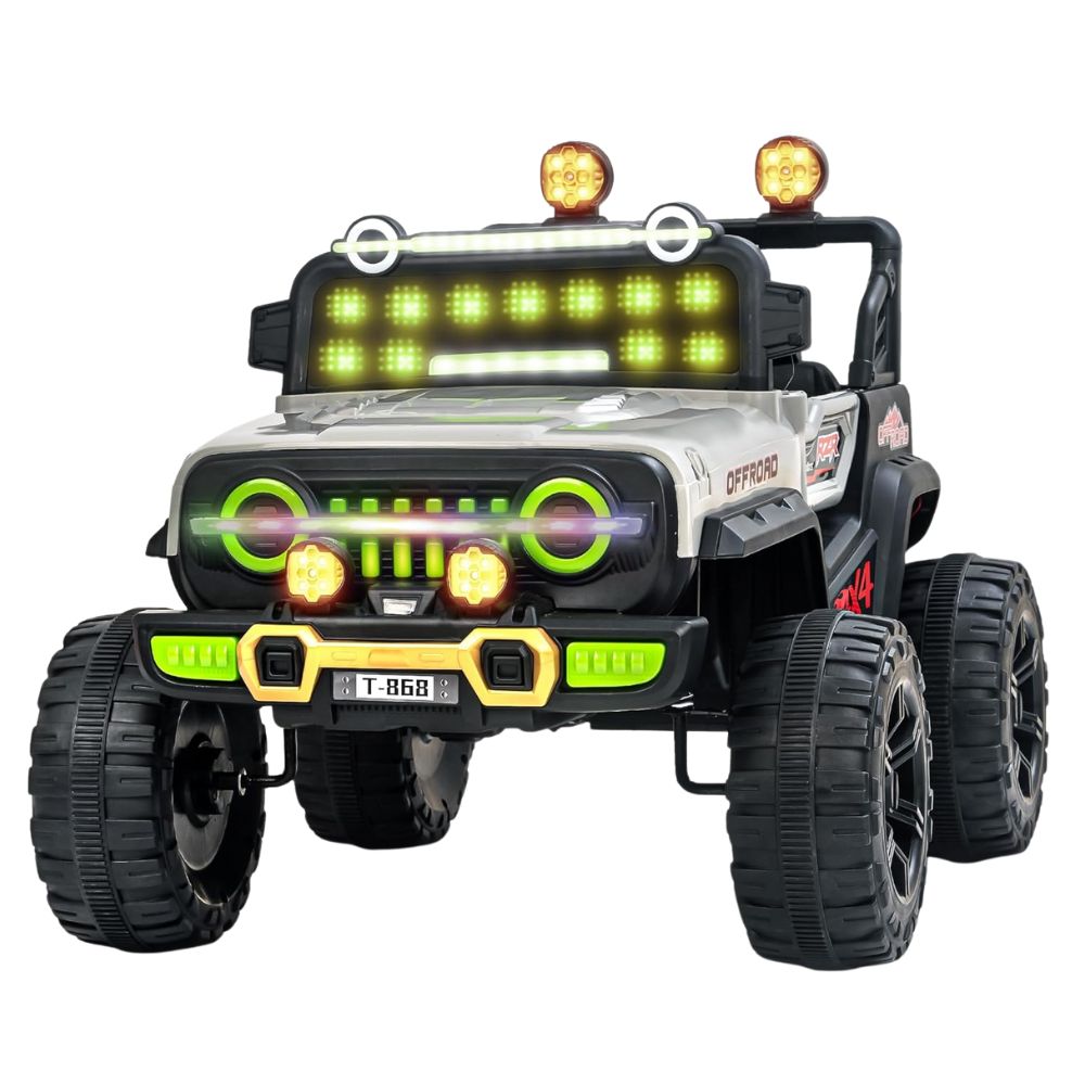 Rygon Battery Operated Jeep for Kids with RGB Windshield Light, USB, Bluetooth & Music | Baby Big Ride on Battery Car | Electric Jeep Car for Kids to Drive for 2 to 6 Years Boys Girls
