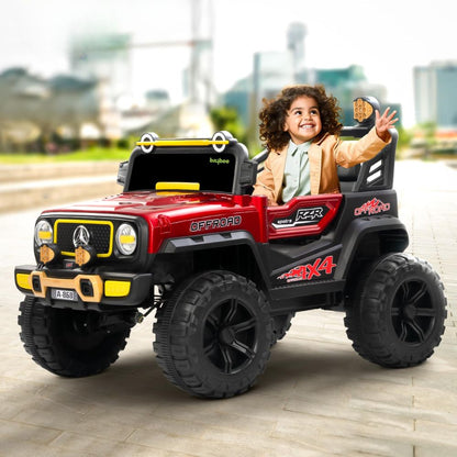 Wragler182 Off Road 4x4 Battery Operated Jeep for Kids, Ride on Toy Baby Car with LED RGB Light & Music, Rechargeable Electric Jeep, Big Battery Car for Kids