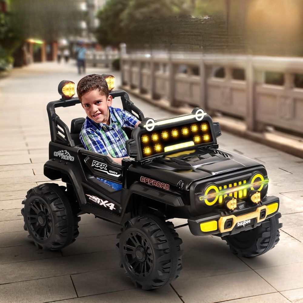 Xtreme 4x4 Battery Operated Jeep for Kids | Rechargeable Baby Car with Bluetooth, USB, LED Light & Music | Ride on Toy Big Battery Car | Electric Jeep for Kids to Drive 2 to 6 Years